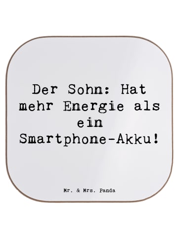 Mr. & Mrs. Panda Untersetzer Energie Sohn mit Spruch in Weiß