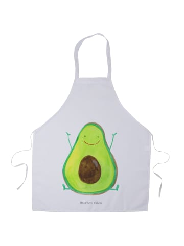 Mr. & Mrs. Panda Barista Schürze Avocado Glücklich ohne Spruch in Weiß