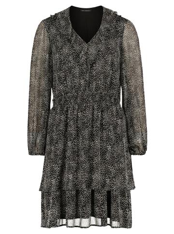 CARTOON Chiffonkleid mit Stufen in Schwarz/Weiß