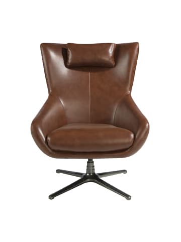 Angel Cerdá Drehbarer Sessel 5089 in Cognacbraun / Anthrazitgrau – (B)76 x (H)90 x (T)100 cm