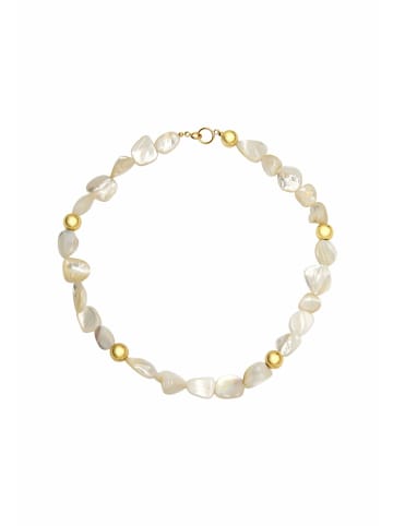 Gemshine Perlenkette Zuchtperlen Perlmutt in gold coloured
