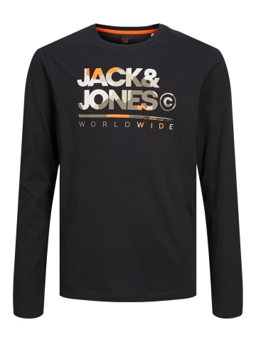 JACK & JONES Junior Langarmshirt JJLUKE TEE LS CREW NECK JNR in black