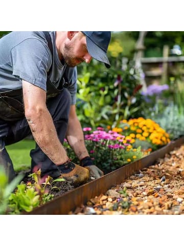 relaxdays 6x Rasenkante in Braun