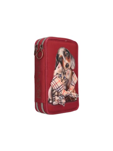 Depesche 2-Fach Federtasche FUR-EVER FRIENDS TOPModel 5,5 x 13 x 20 cm rot in rot