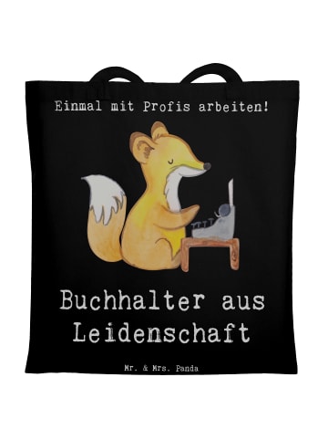 Mr. & Mrs. Panda Schultertasche Buchhalter Leidenschaft mit Spruch in Schwarz