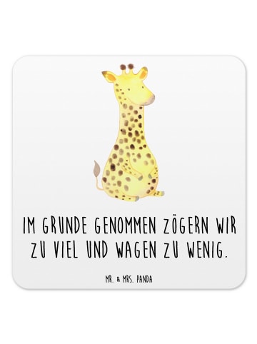 Mr. & Mrs. Panda Untersetzer für Gläser Giraffe Zufrieden mit Sp... in Weiß