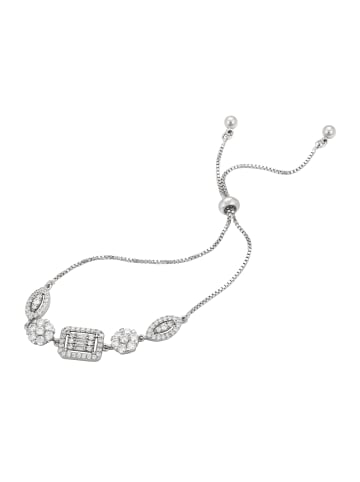 faina Women Box Chain Bracelet With Rhinestones in Silver
