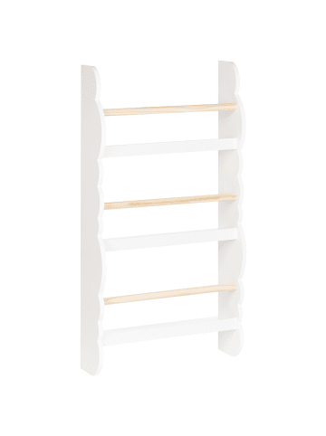Beliani Bücherregal RIGOLET in Weiß/Braun - (W) 43 x (H) 80 x (L) 14 cm