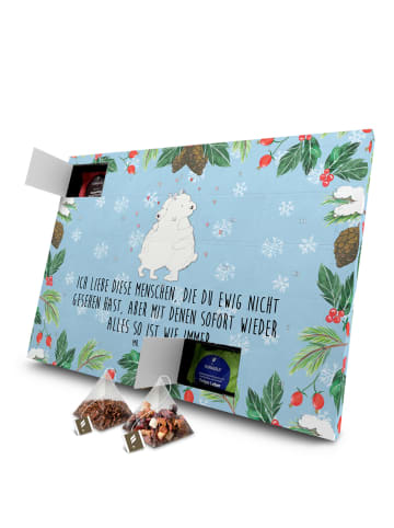 Mr. & Mrs. Panda Tee Adventskalender Eisbär Umarmen mit Spruch in Eisblau