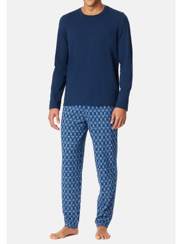 Schiesser Schlafanzug Casual Essentials in Dunkelblau