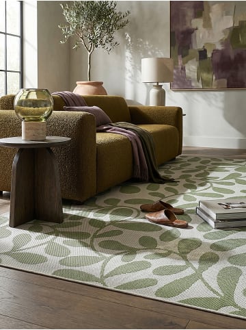 KADIMA DESIGN Teppich flachgewebt Floral flachgewebt pflegeleicht Wohnzimmer Flur in Grün
