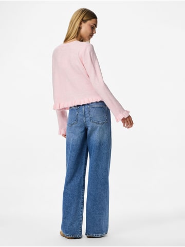 Pieces Strickjacke in Roseate Spoonbill