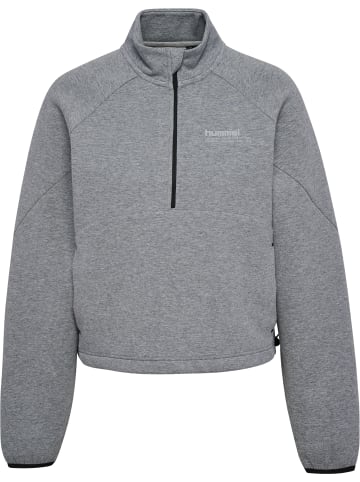 Hummel Halbreißverschluss Sweatshirt Reflektierend Logo Hmltech Multisport Damen in GREY MELANGE