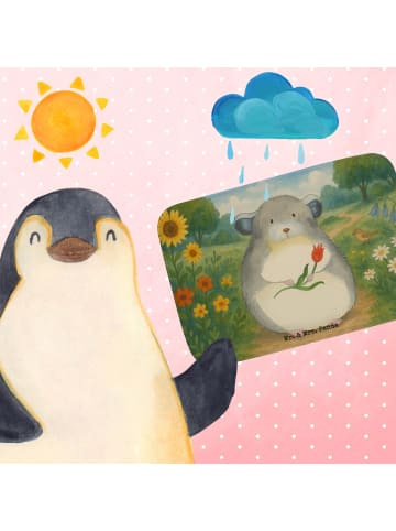 Mr. & Mrs. Panda Badteppich Chinchilla Blume Design ohne Spruch in Weiß