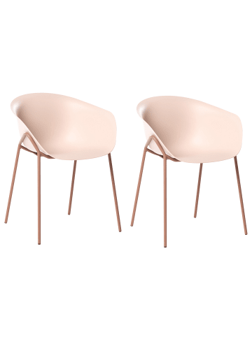 Beliani 2er-Set Gartenstuhl METEORA in Beige/Braun