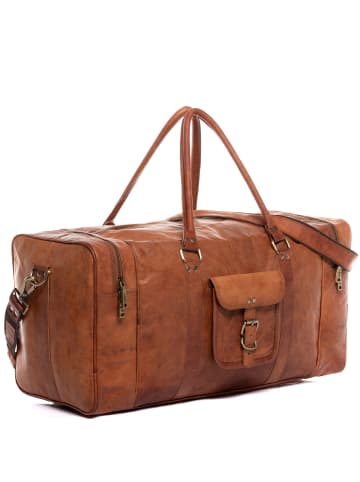 SID & VAIN Leder-Reisetasche LANDON in braun