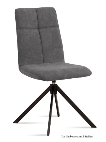 58 aufm Kessel ESSZIMMERSTUHL drehbar (2er-Set) Debbie 47x92x60 Schwarz/Braun