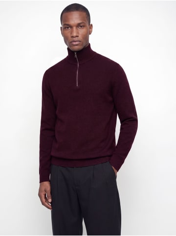 Jack & Jones Strickjacke mit Viertelreißverschluss in Bitter Chocolate