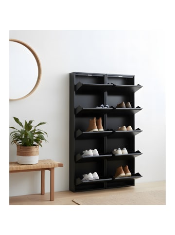 ebuy24 Schuhschrank Pisa Schwarz 100 x 16 cm