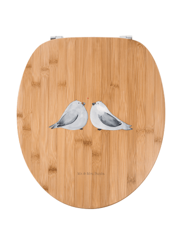 Mr. & Mrs. Panda Toilettendeckel Turteltauben Liebe ohne Spruch in Braun