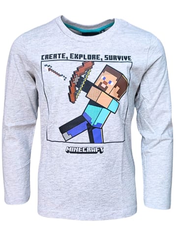 Minecraft Langarmshirt Minecraft Steve in Grau