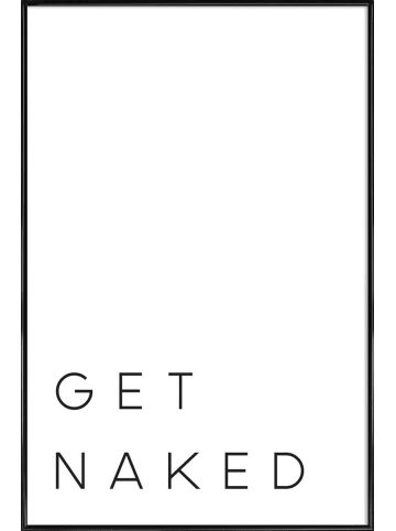 Juniqe Poster in Kunststoffrahmen "Get Naked II" in Schwarz & Weiß