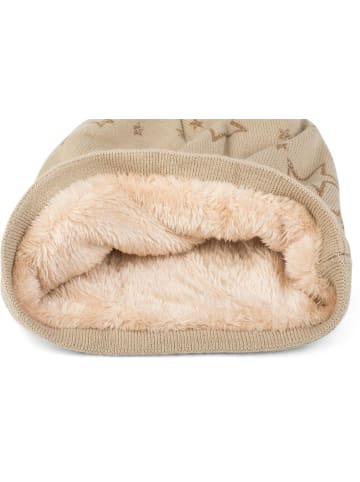 styleBREAKER Feinstrick Beanie Mütze in Beige