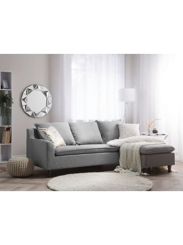 Beliani Ecksofa ELVENES in Grau/Braun - (W) 206 x (H) 69 x (L) 140 cm