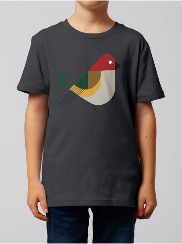 wat? Apparel T-Shirt Vogel in Grau