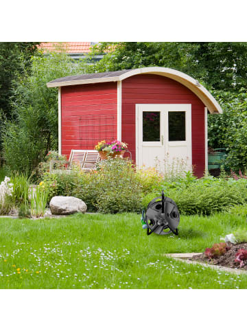 relaxdays Schlauchtrommel in Grau/ Schwarz