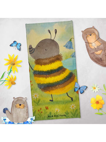 Mr. & Mrs. Panda Duschhandtuch Hummel flauschig Design ohne Spruch in Weiß