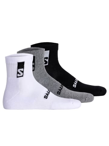 SALOMON Socken 3er Pack in Schwarz/Weiß/Grau