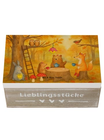 Mr. & Mrs. Panda holzkästchen Waldtiere Picknick Design ohne Spruch in Weiß