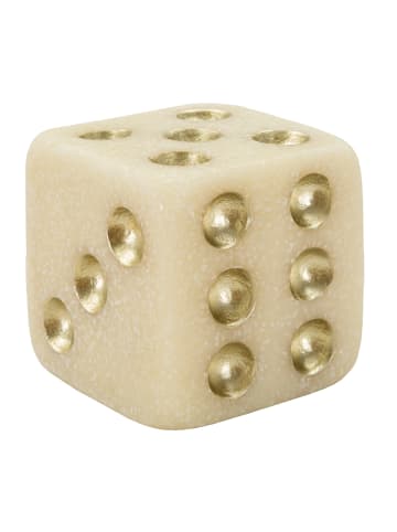 Mauro Ferretti Beige und goldene Harzwürfel, 8x8x8 cm