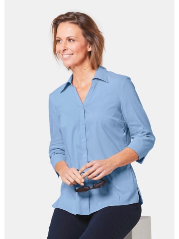 GOLDNER Bluse Stretchbequeme Bluse mit Baumwolle in bleu