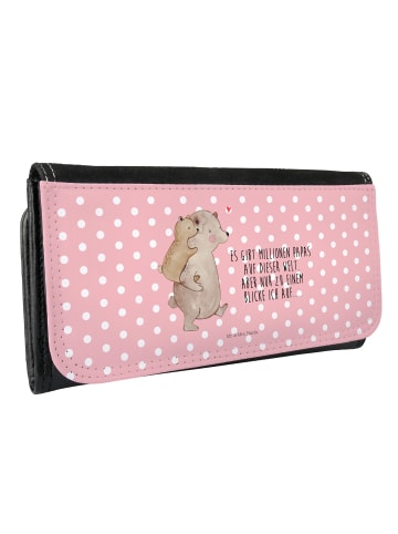 Mr. & Mrs. Panda Portemonnaie für Damen Papa Bär mit Spruch in Rot Pastell