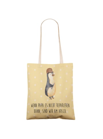 Mr. & Mrs. Panda shopping bag Wenn Papa es nicht reparieren kann... in Gelb Pastell