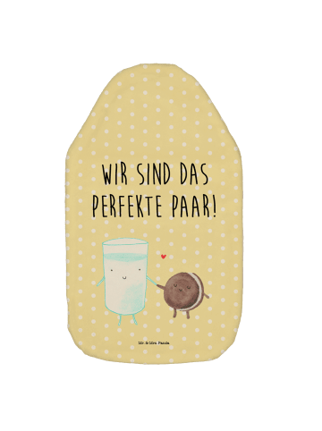 Mr. & Mrs. Panda Wärmekissen Milch Keks mit Spruch in Gelb Pastell