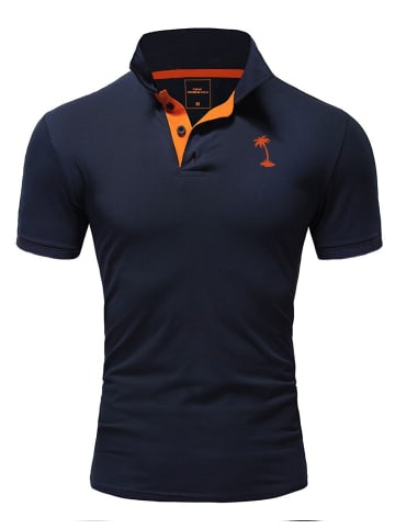 behype Poloshirt PALMSON in navy