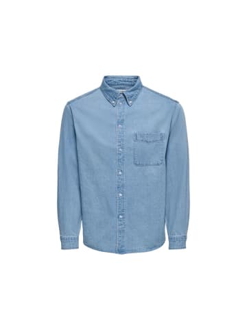 ONLY & SONS Hellblau Denim Hemd