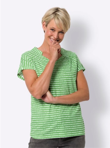 Sieh an! Kurzarm-Shirt in apfel-weiß-geringelt