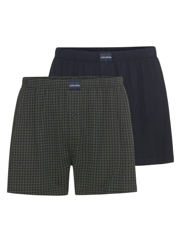 CECEBA Boxershort 2Er Pack in grün-dunkel-Allover