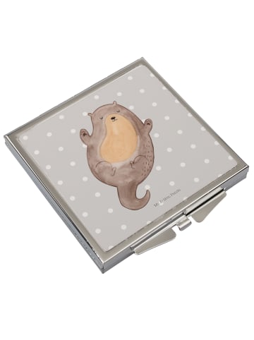 Mr. & Mrs. Panda Kleiner Spiegel Otter Umarmen ohne Spruch in Grau Pastell