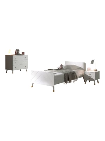 58 aufm Kessel KINDERZIMMER komplett Set 3-tlg. Kamillah 3 Kommode Bett Nachtkommode