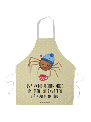 Mr. & Mrs. Panda Küchenschürze Spinne Agathe Kaffee mit Spruch in Gelb Pastell