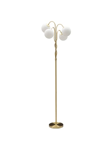 Mauro Ferretti Goldene Stehlampe aus Metall mit 4 Glaskugeln, Ø 54 x 176 cm