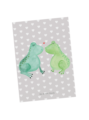 Mr. & Mrs. Panda Fotokarte Frosch Liebe ohne Spruch in Grau Pastell