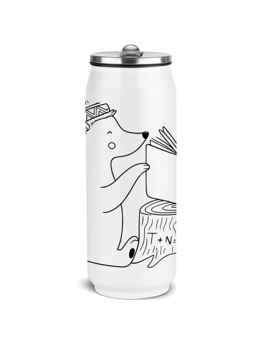 Mr. & Mrs. Panda Trinkflasche Igel Federschmuck ohne Spruch in Weiß