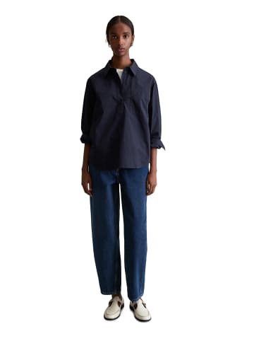 Marc O'Polo DENIM Bluse im Polo-Stil relaxed in Blue Depths