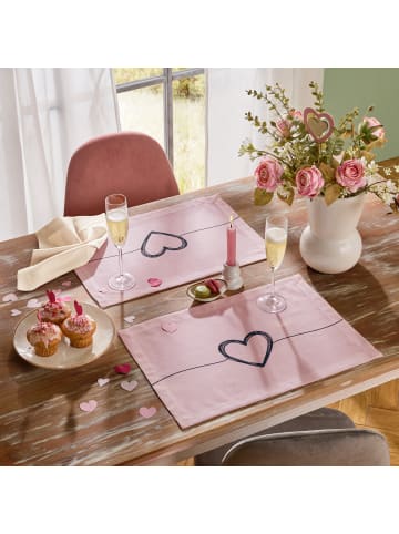 Erwin Müller Tischset 2er-Pack in rosé-schwarz